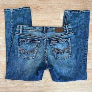 BKE Buckle Tyler Straight Leg Acid Wash Jeans 36 R